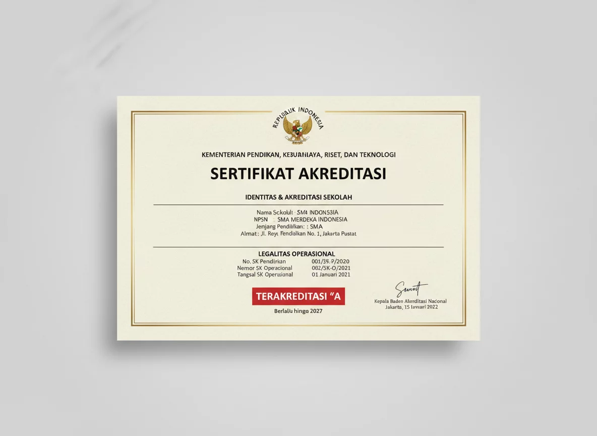 Sertifikat Akreditasi MTs Negeri 2 Medan