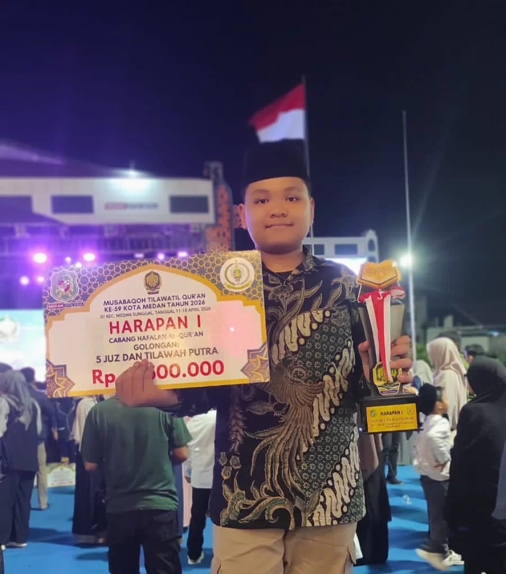 Dua Siswa MTsN 2 Medan Raih Prestasi Gemilang di MTQ Kota Medan